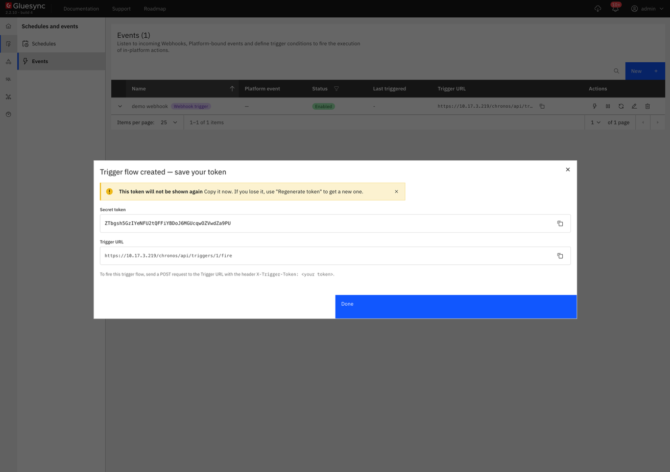 Chronos webhook and platform event security model
