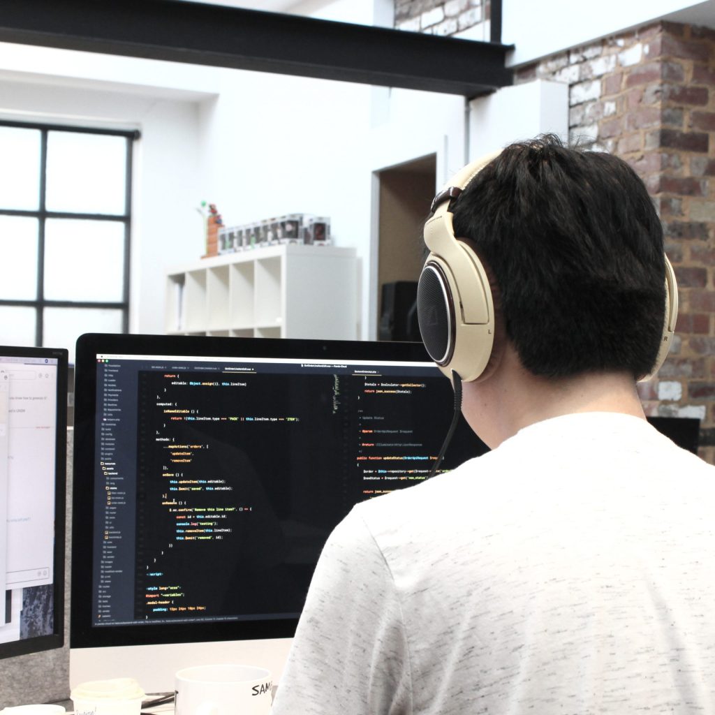 Developer write codes 